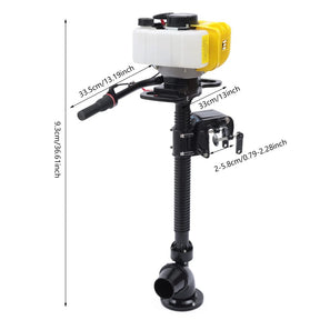 [PRÉ-BLACK FRIDAY] - HANGKAI 2.5HP, 2 Tempos 52CC Motor para caiaque e barcos de pesca