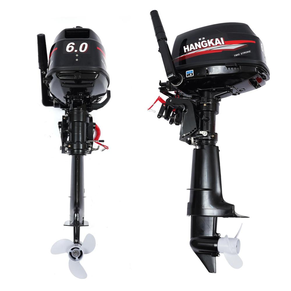 [PRÉ-BLACK FRIDAY] - HANGKAI 6.0HP, Motor De Popa De 2 Tempos, Eixo Do Leme, Sistema De Resfriamento De Água CDI