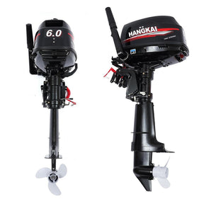 [PRÉ-BLACK FRIDAY] - HANGKAI 6.0HP, Motor De Popa De 2 Tempos, Eixo Do Leme, Sistema De Resfriamento De Água CDI